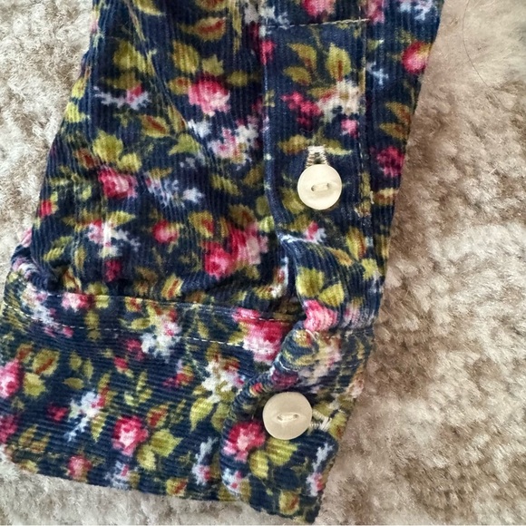 Polo by Ralph Lauren Floral Patterned dress navy corduroy with pockets girl’s 5 - Picture 5 of 7
